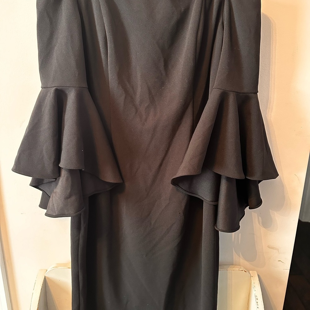 Calvin Klein Off-Shoulder 3/4 Sleeve MIDI Dress Size 6